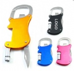 knife carabiner with led light and bottle opener